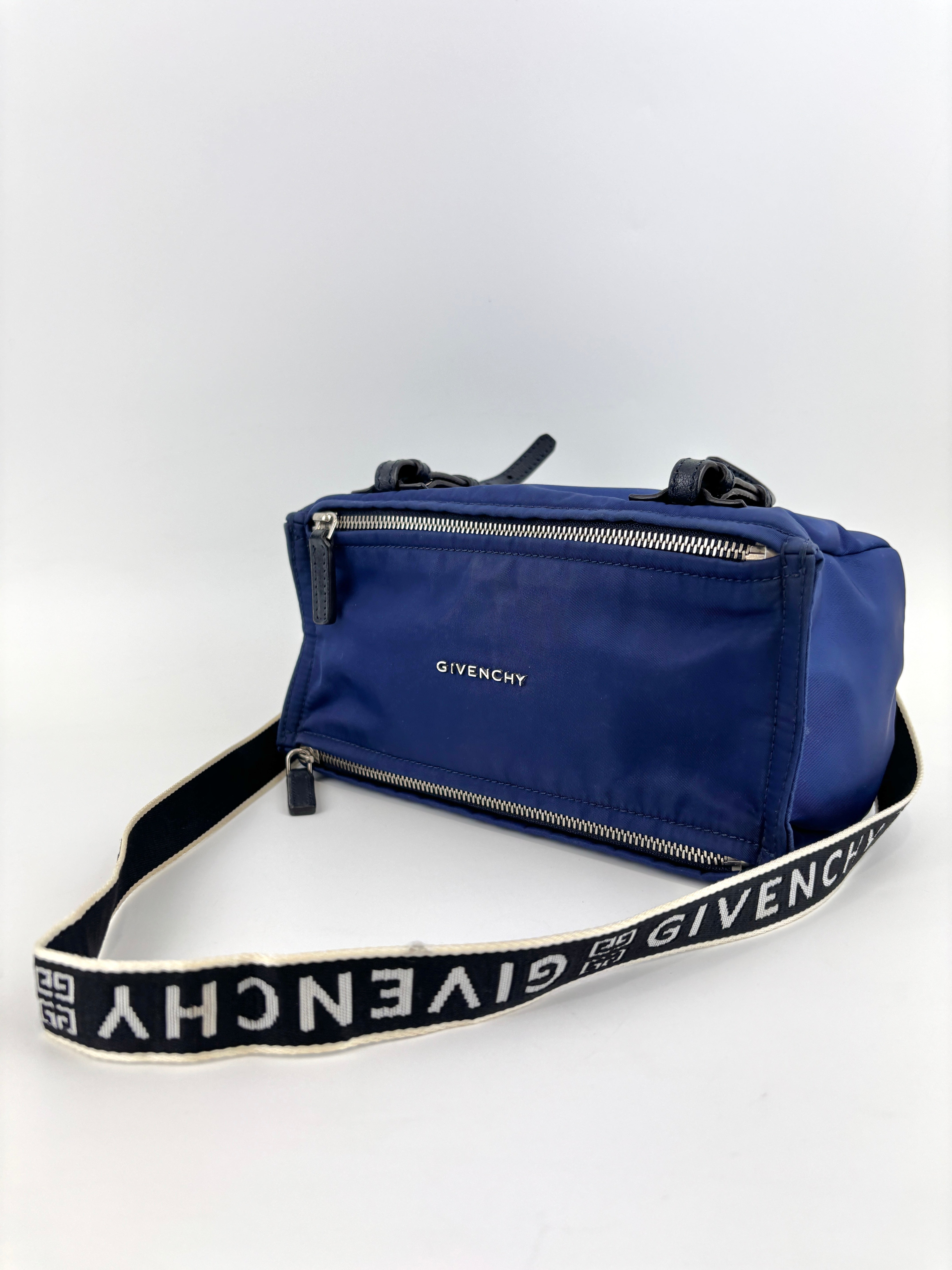 Givenchy Mini Pandora Crossbody Bag Blue Nylon | Glampot