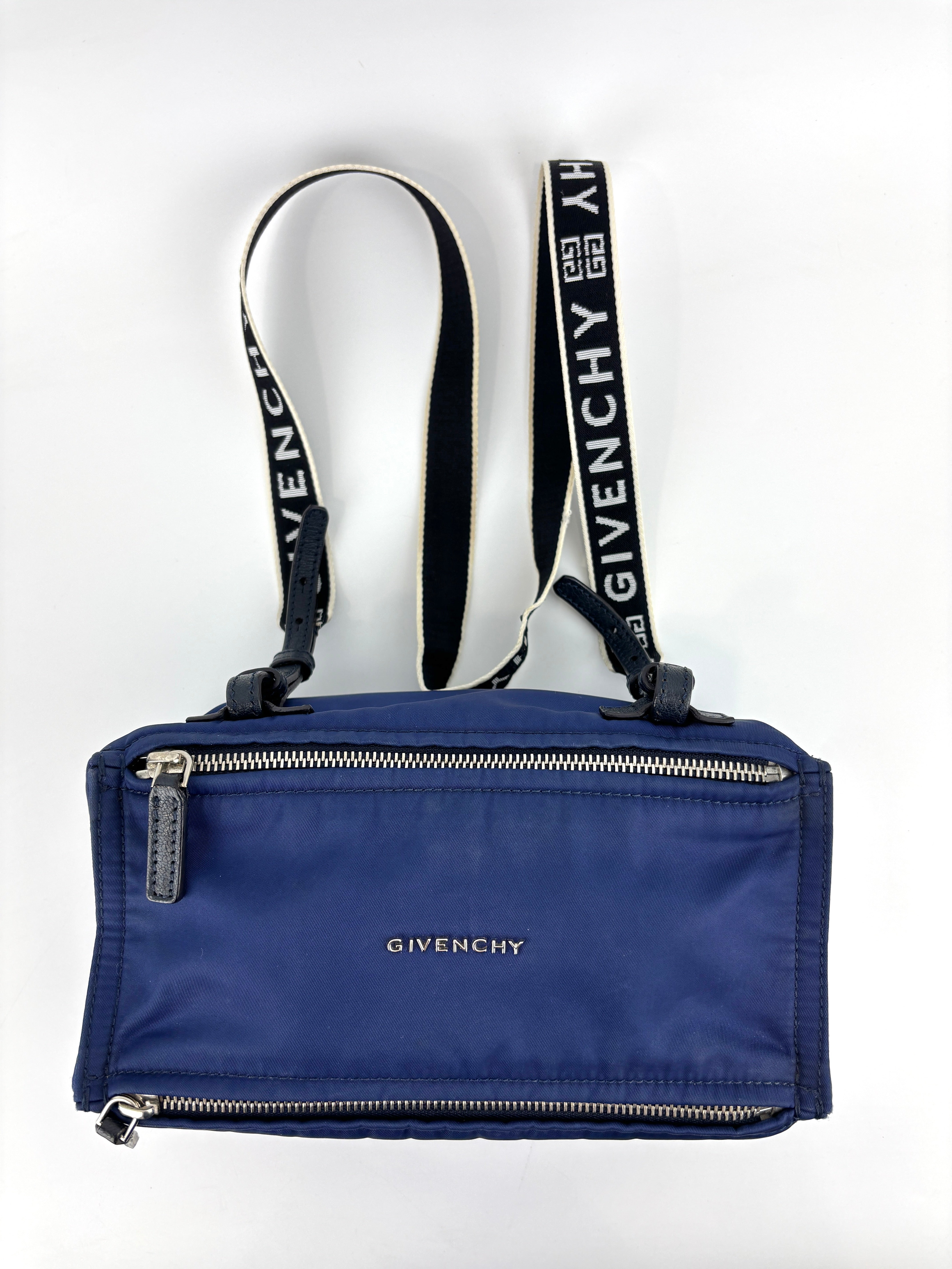 Givenchy Mini Pandora Crossbody Bag Blue Nylon | Glampot