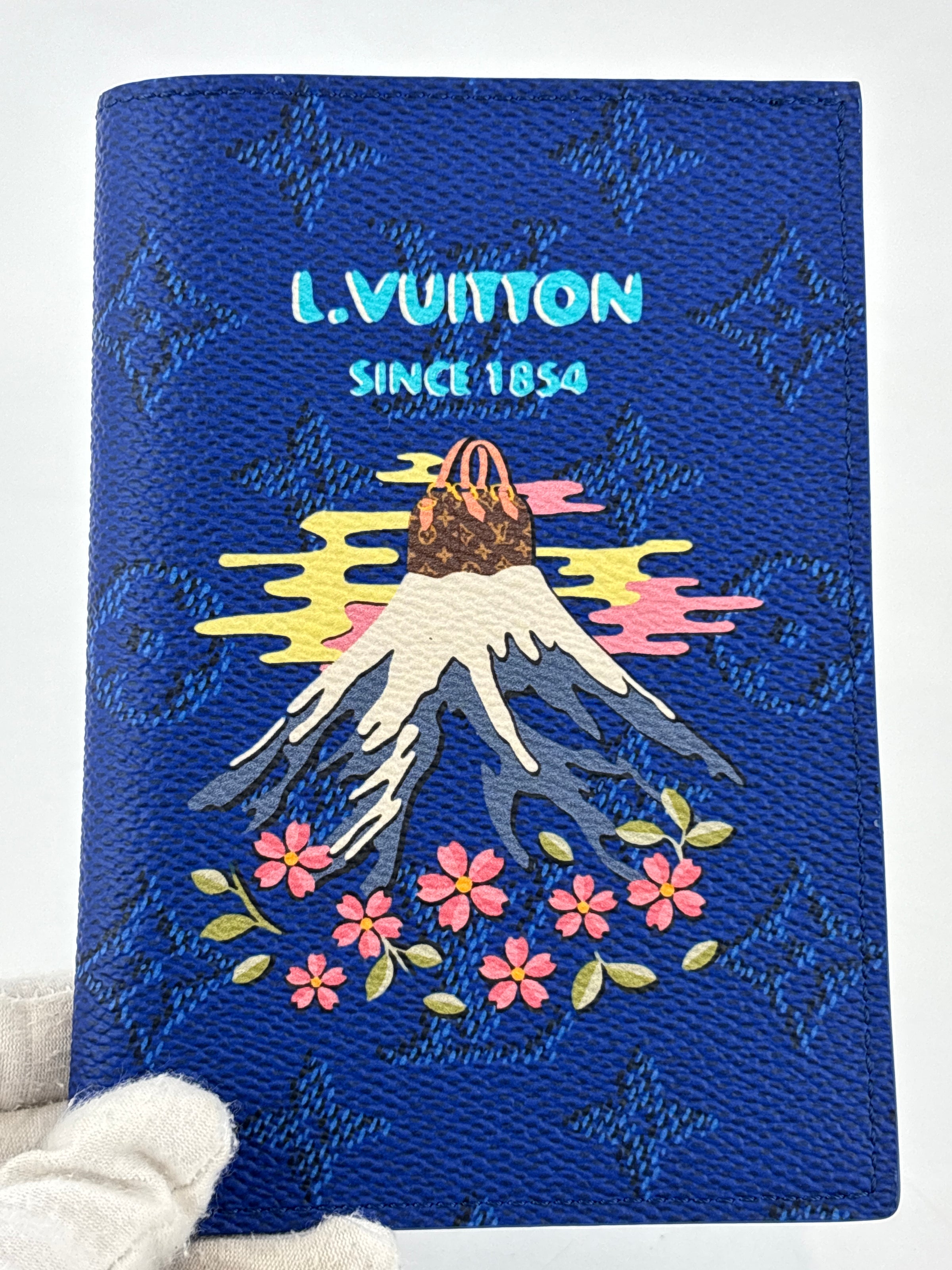 M25967 Passport Cover Blue Monogram