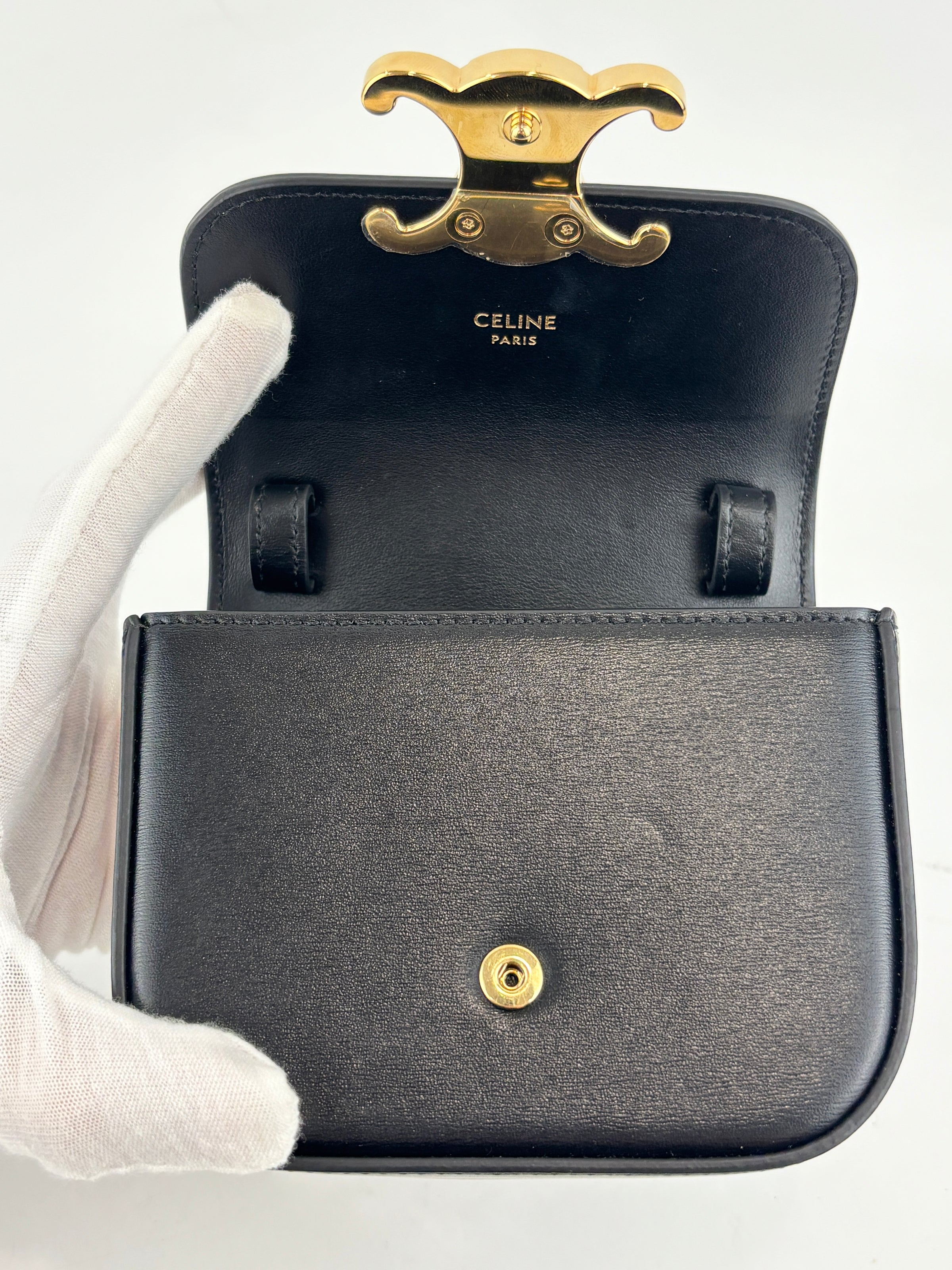 Mini Claude in Shiny Calfskin Black Bag