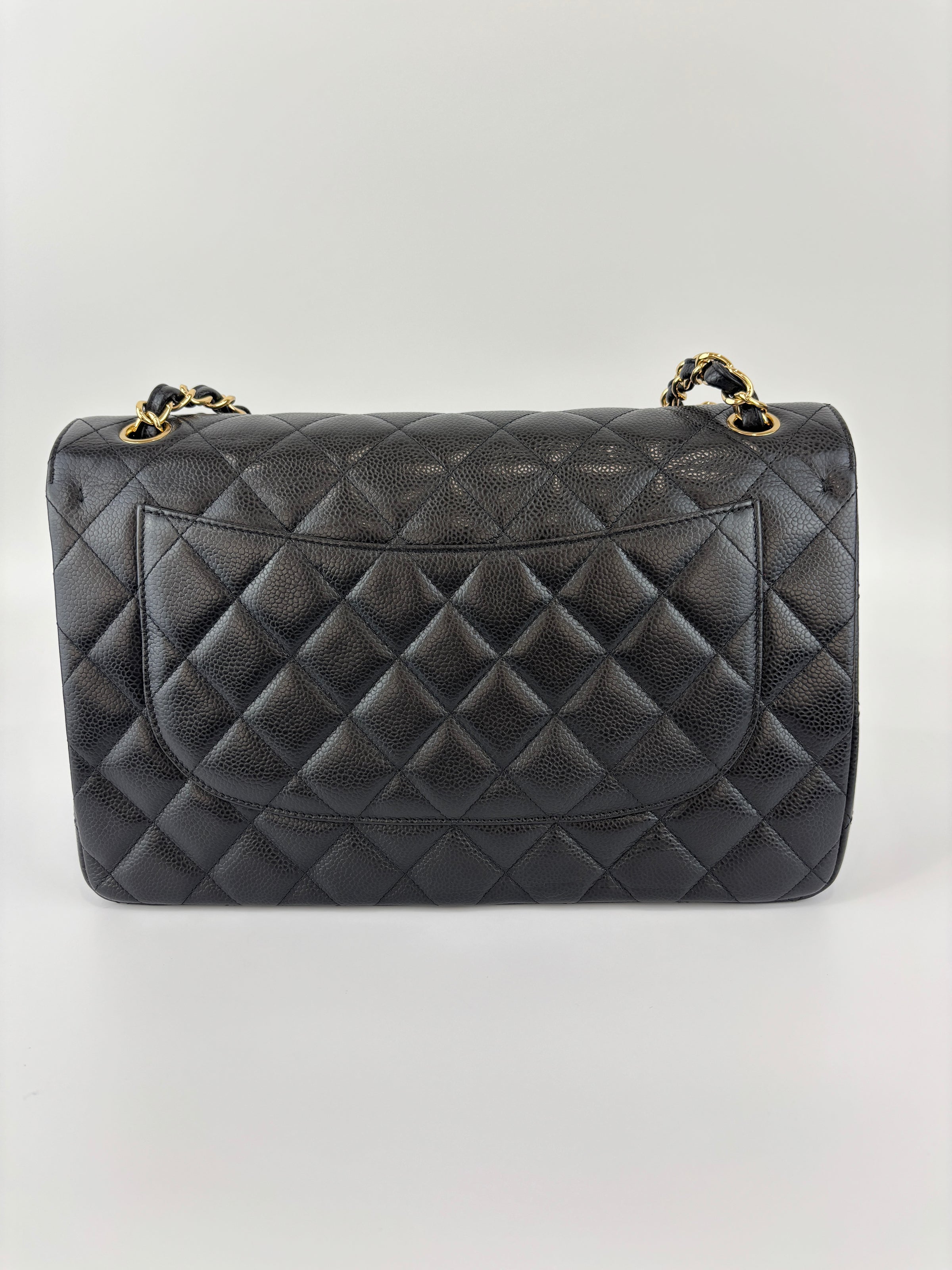 Black Caviar Jumbo Classic Double Flap Bag GHW