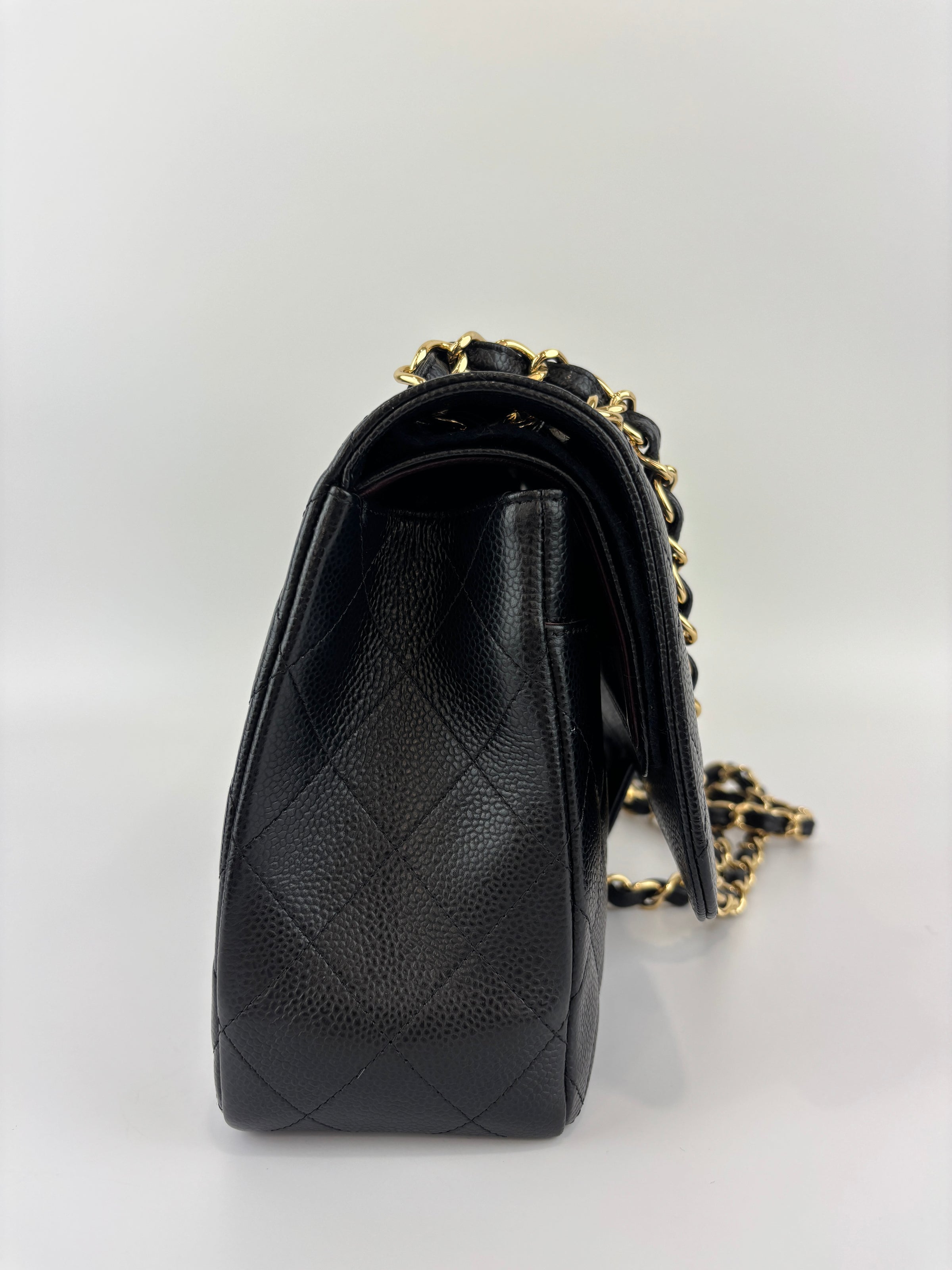 Black Caviar Jumbo Classic Double Flap Bag GHW
