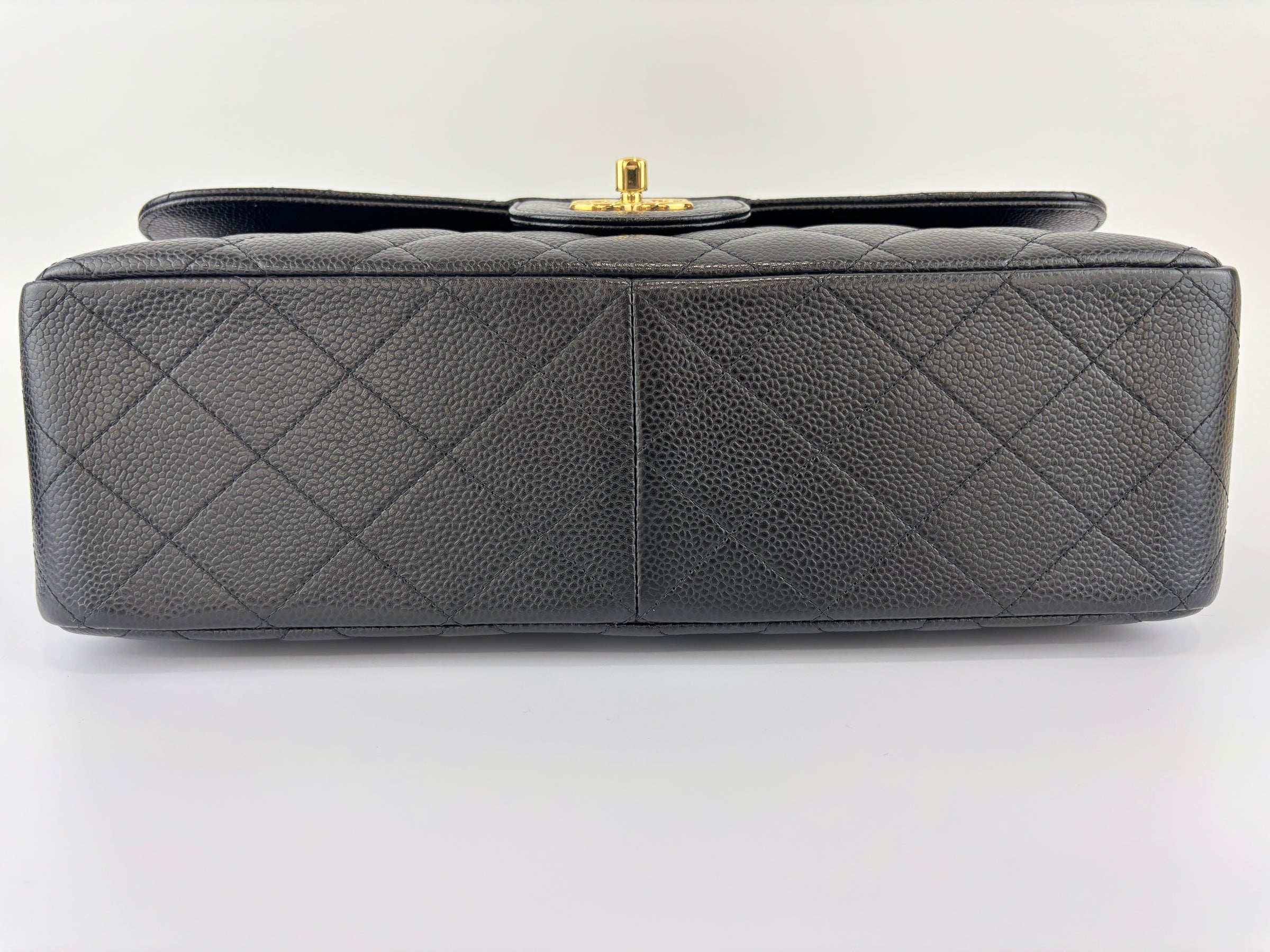 Black Caviar Jumbo Classic Double Flap Bag GHW