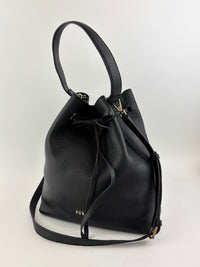 Costanza Black Leather Bucket Bag