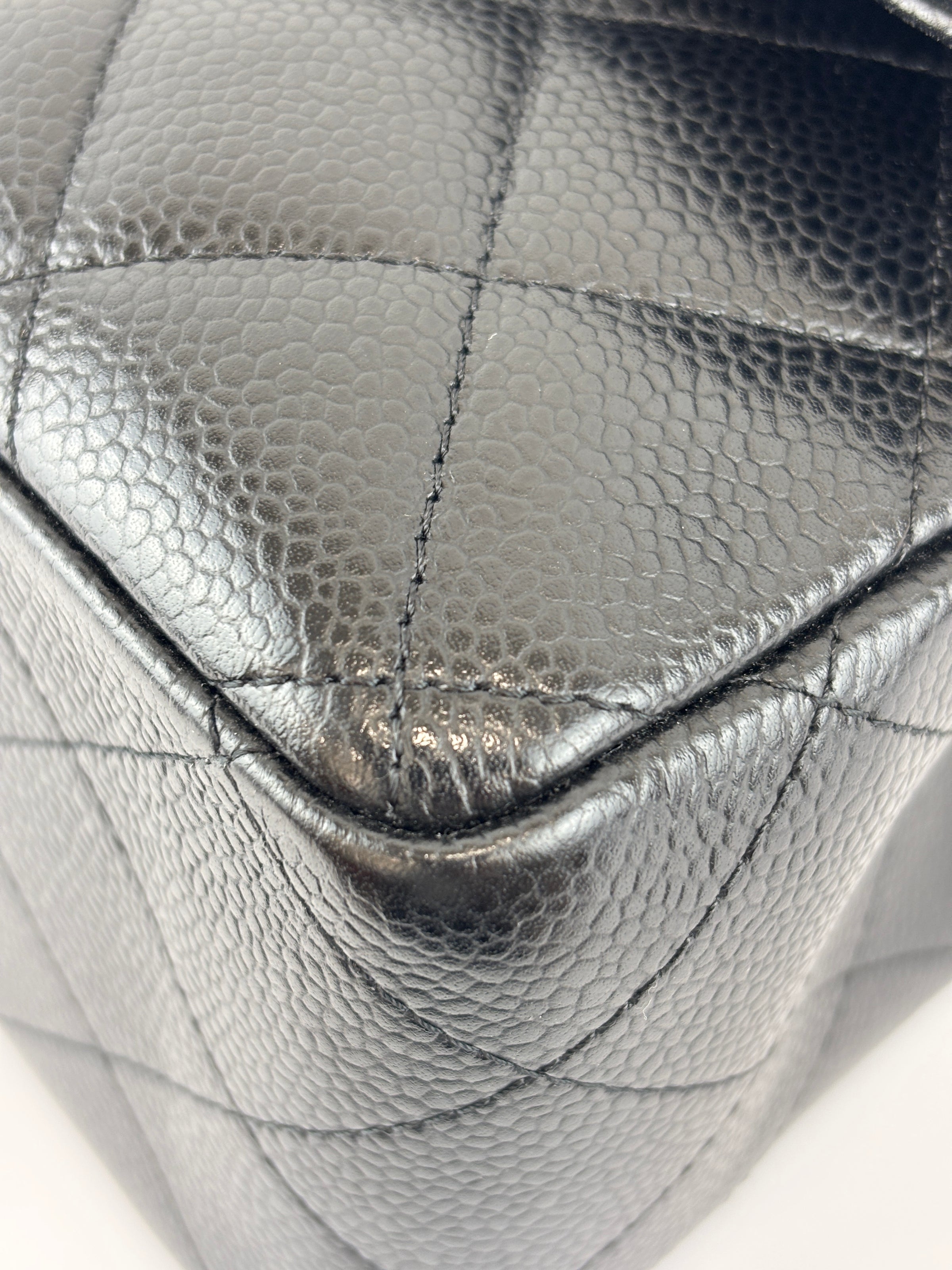 Black Caviar Jumbo Classic Double Flap Bag GHW