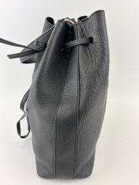 Costanza Black Leather Bucket Bag