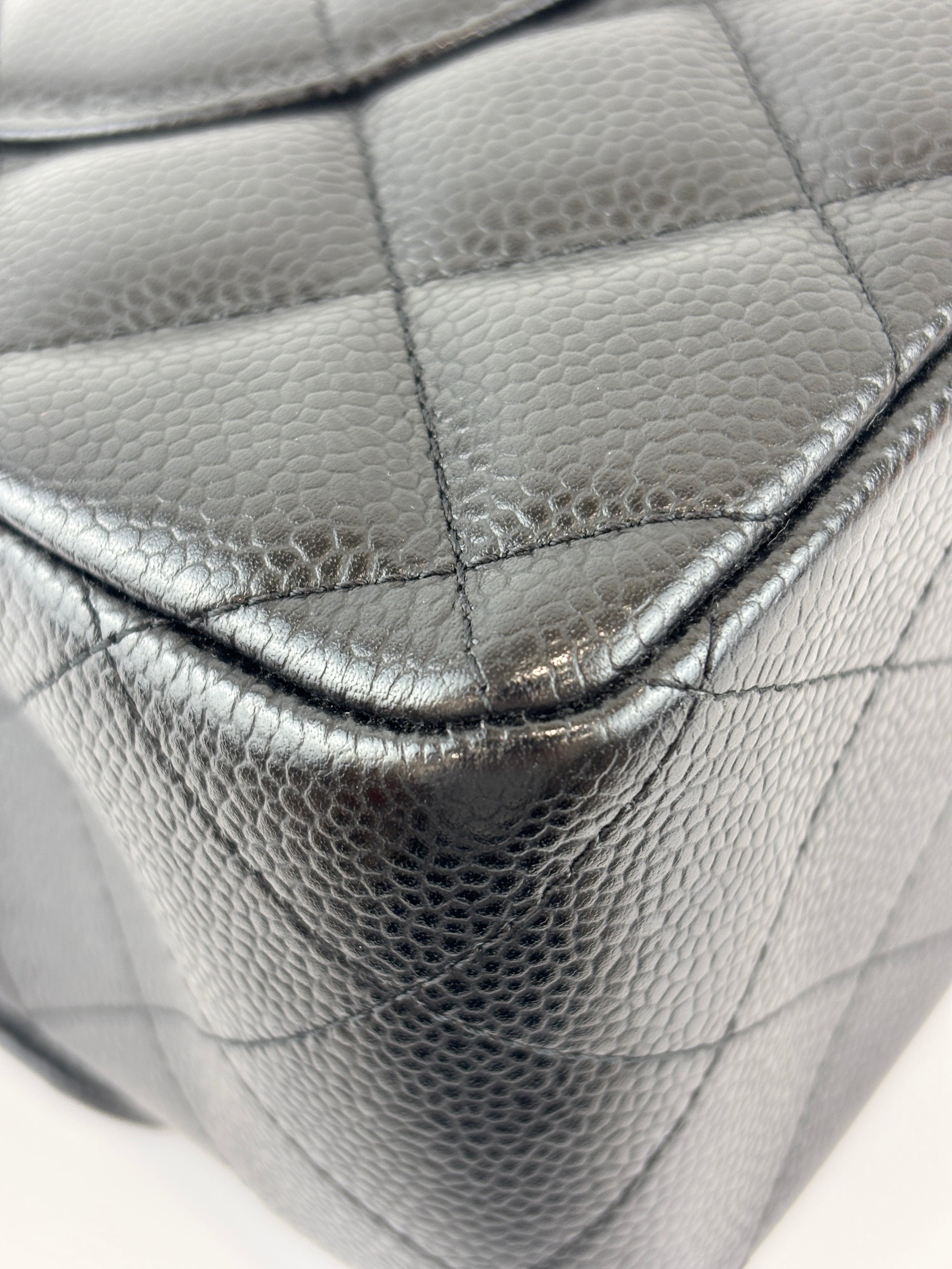 Black Caviar Jumbo Classic Double Flap Bag GHW