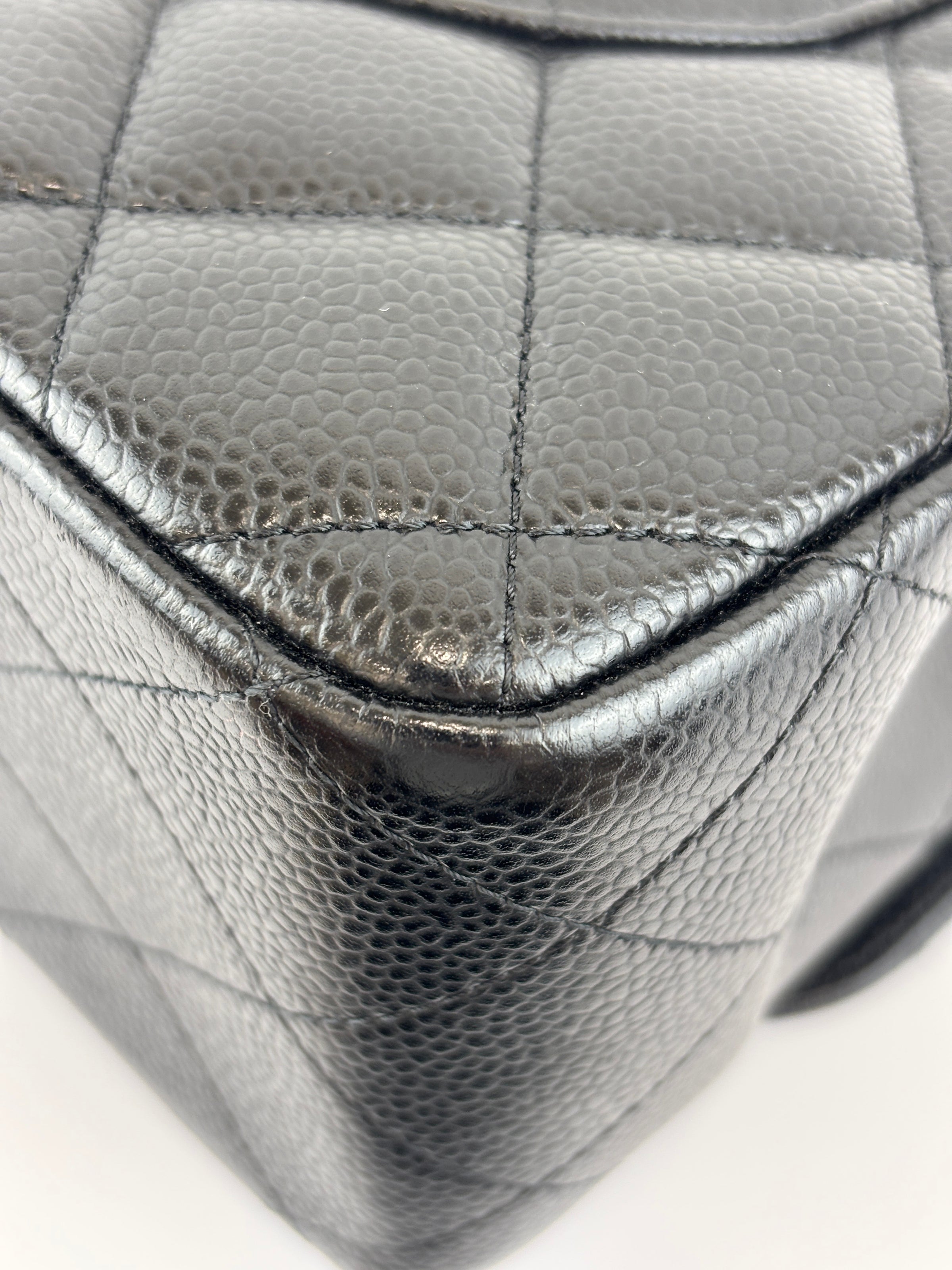 Black Caviar Jumbo Classic Double Flap Bag GHW