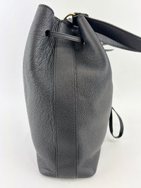 Costanza Black Leather Bucket Bag