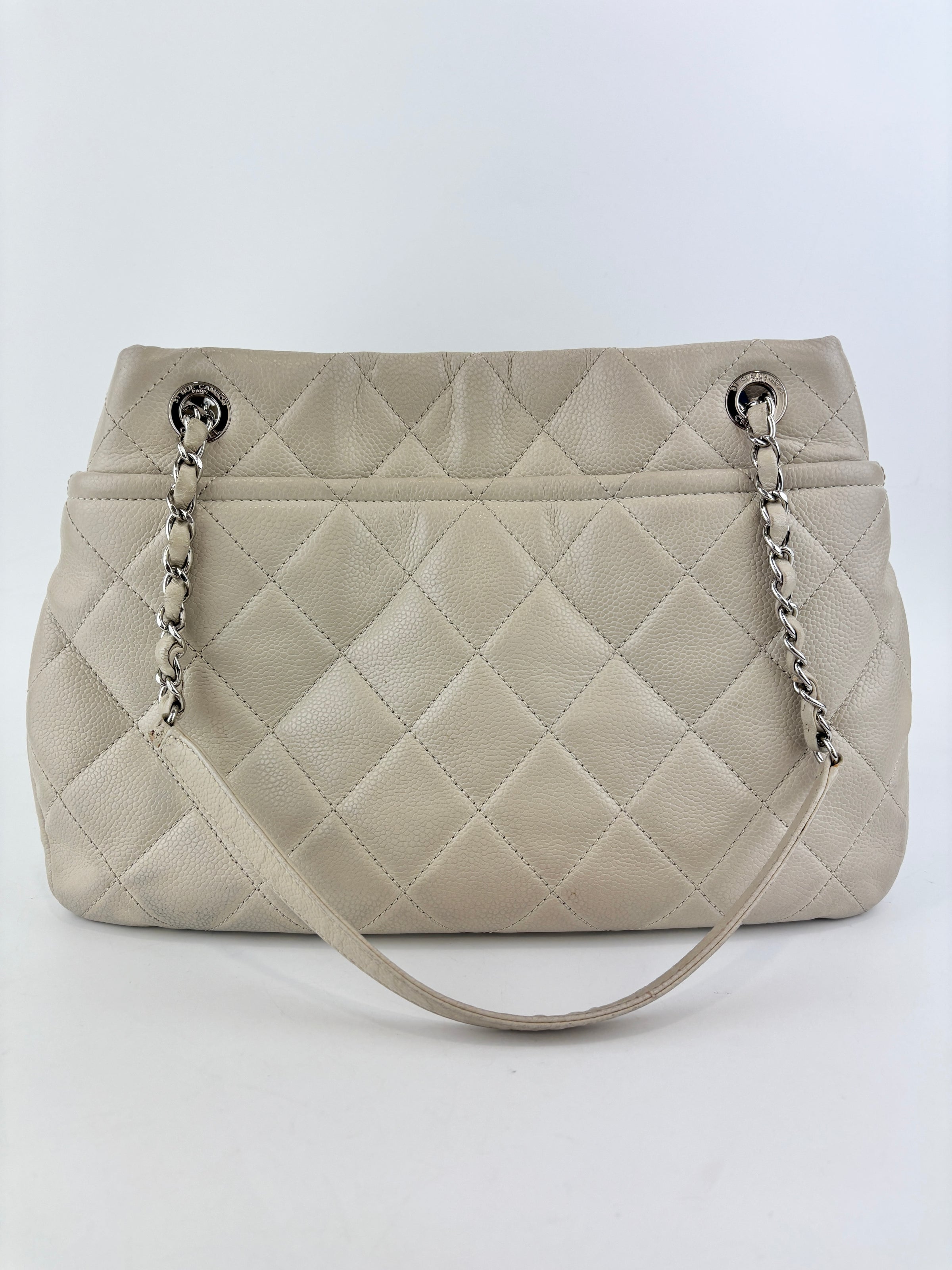 Medium Timeless CC Soft Tote Quilted Caviar Leather Bag