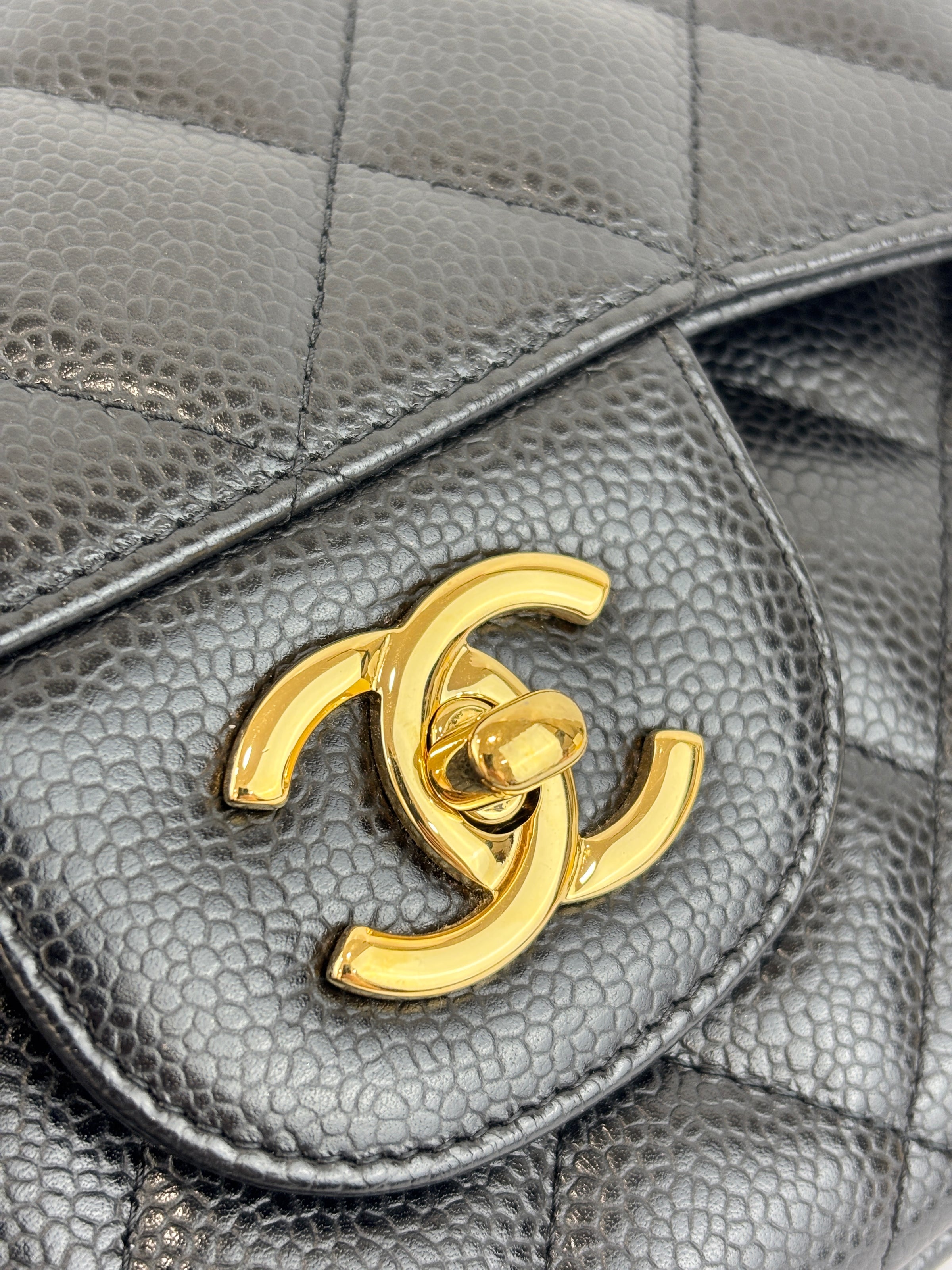 Black Caviar Jumbo Classic Double Flap Bag GHW