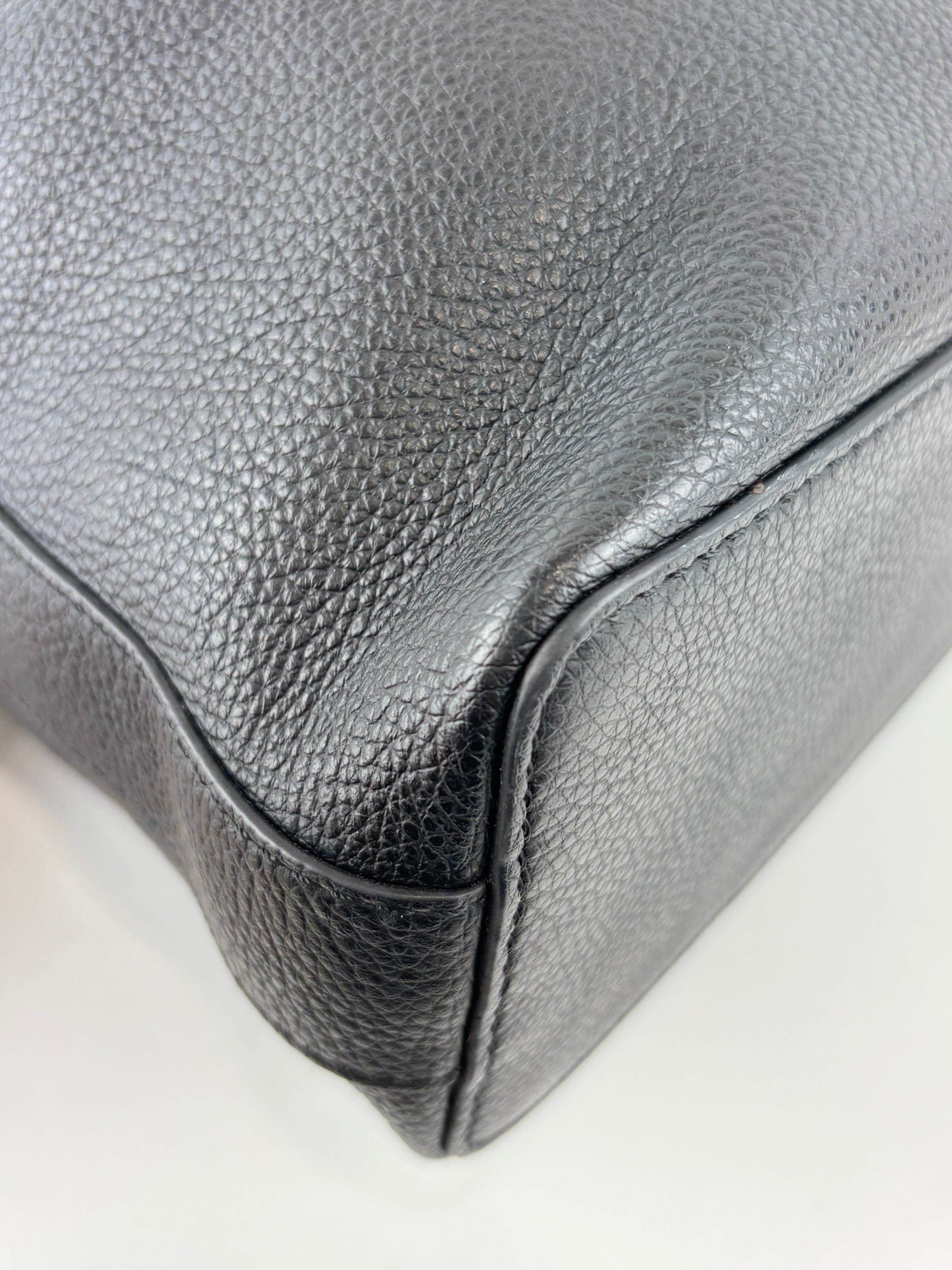 Costanza Black Leather Bucket Bag
