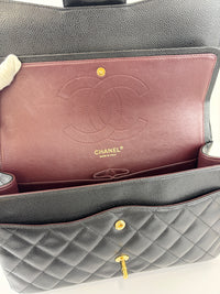 Black Caviar Jumbo Classic Double Flap Bag GHW