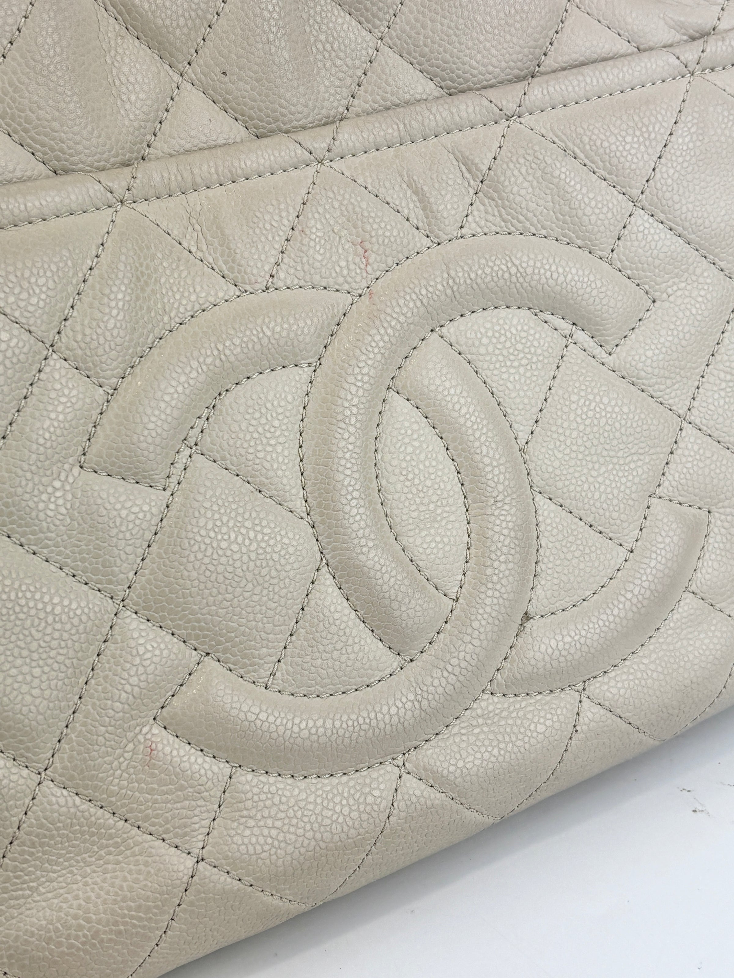 Medium Timeless CC Soft Tote Quilted Caviar Leather Bag