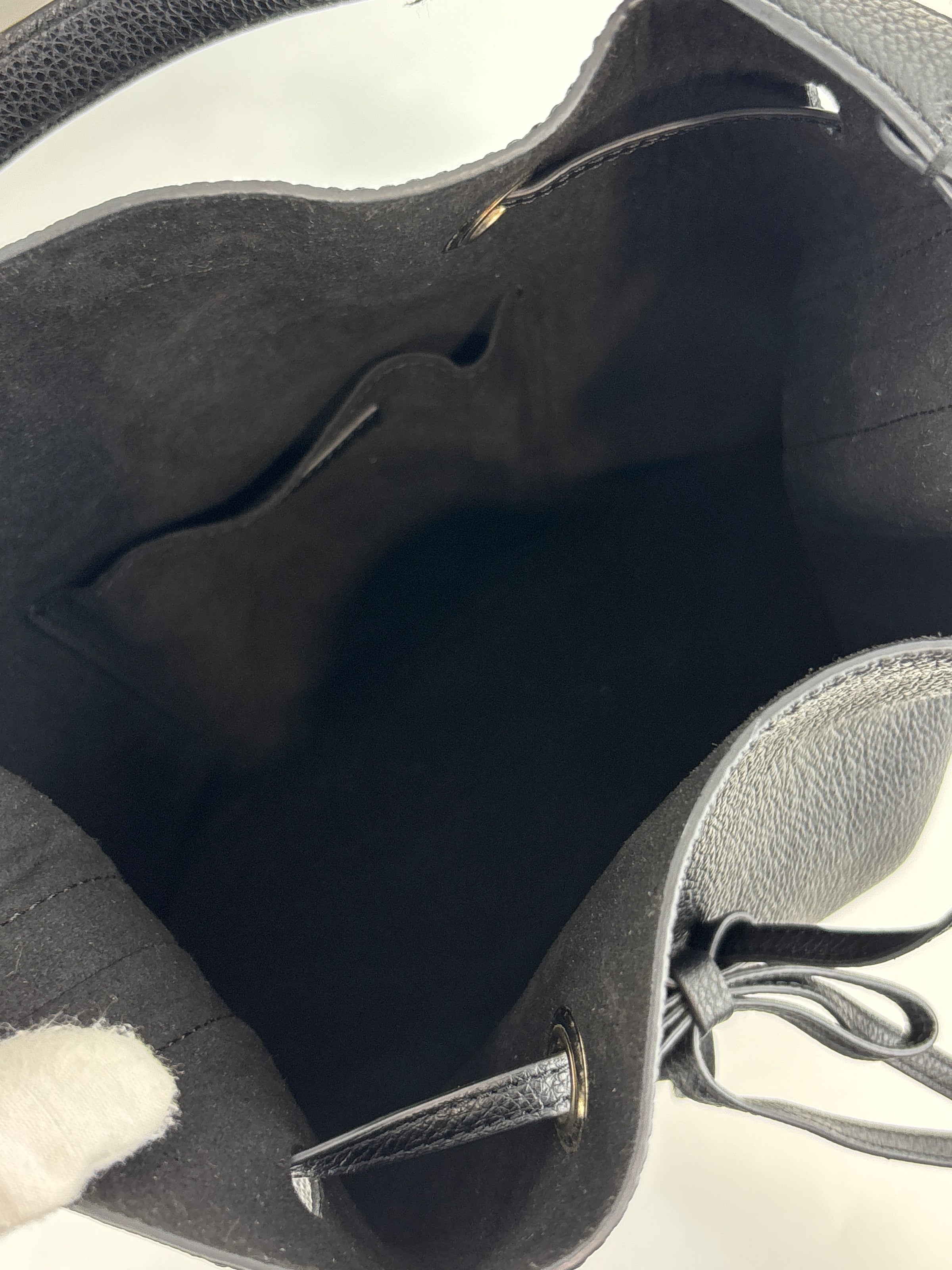 Costanza Black Leather Bucket Bag