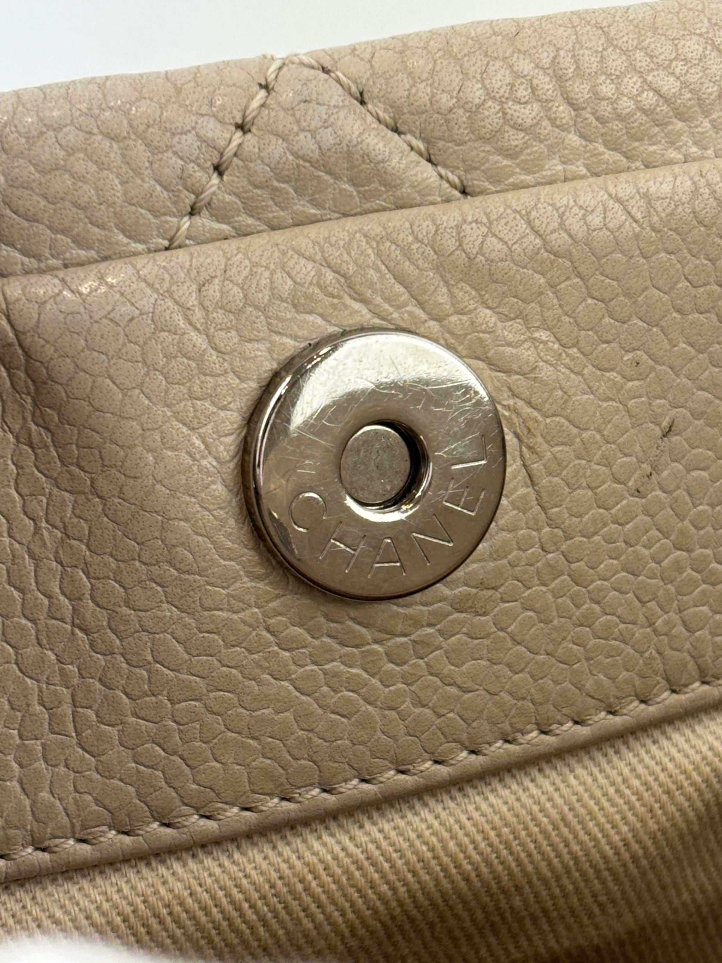 Medium Timeless CC Soft Tote Quilted Caviar Leather Bag