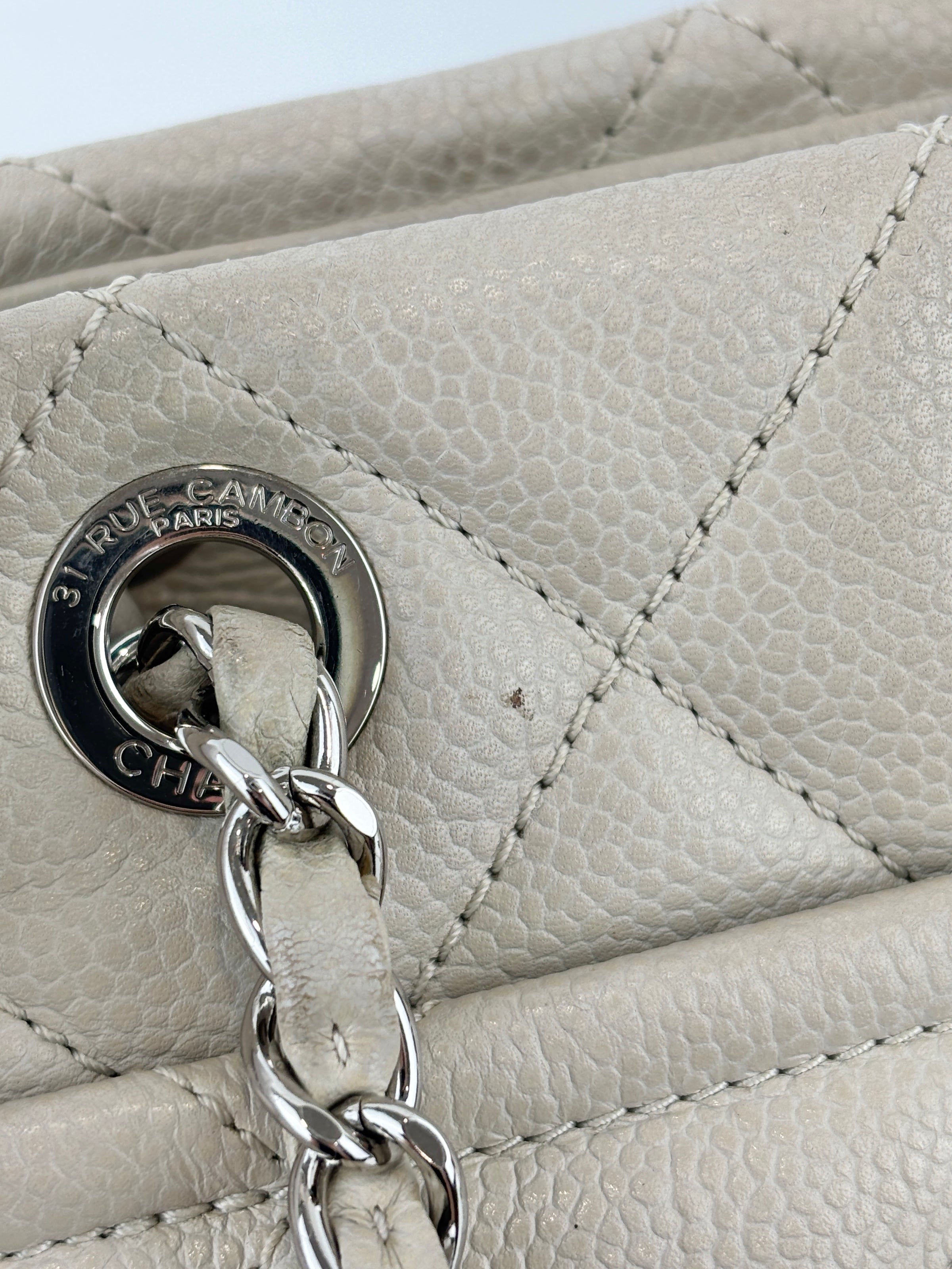 Medium Timeless CC Soft Tote Quilted Caviar Leather Bag