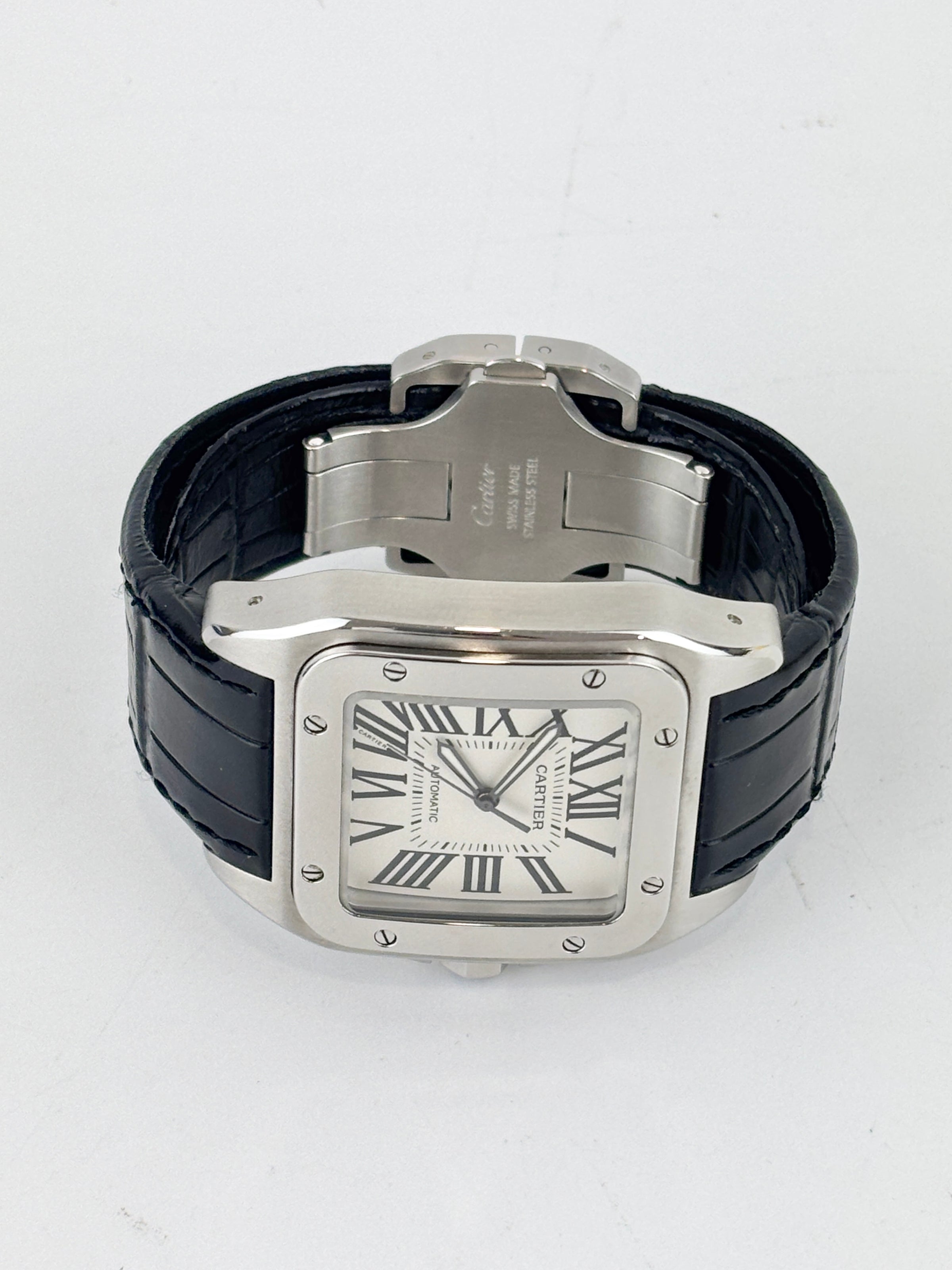 Santos 100 Large Steel Watch