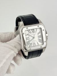 Santos 100 Large Steel Watch