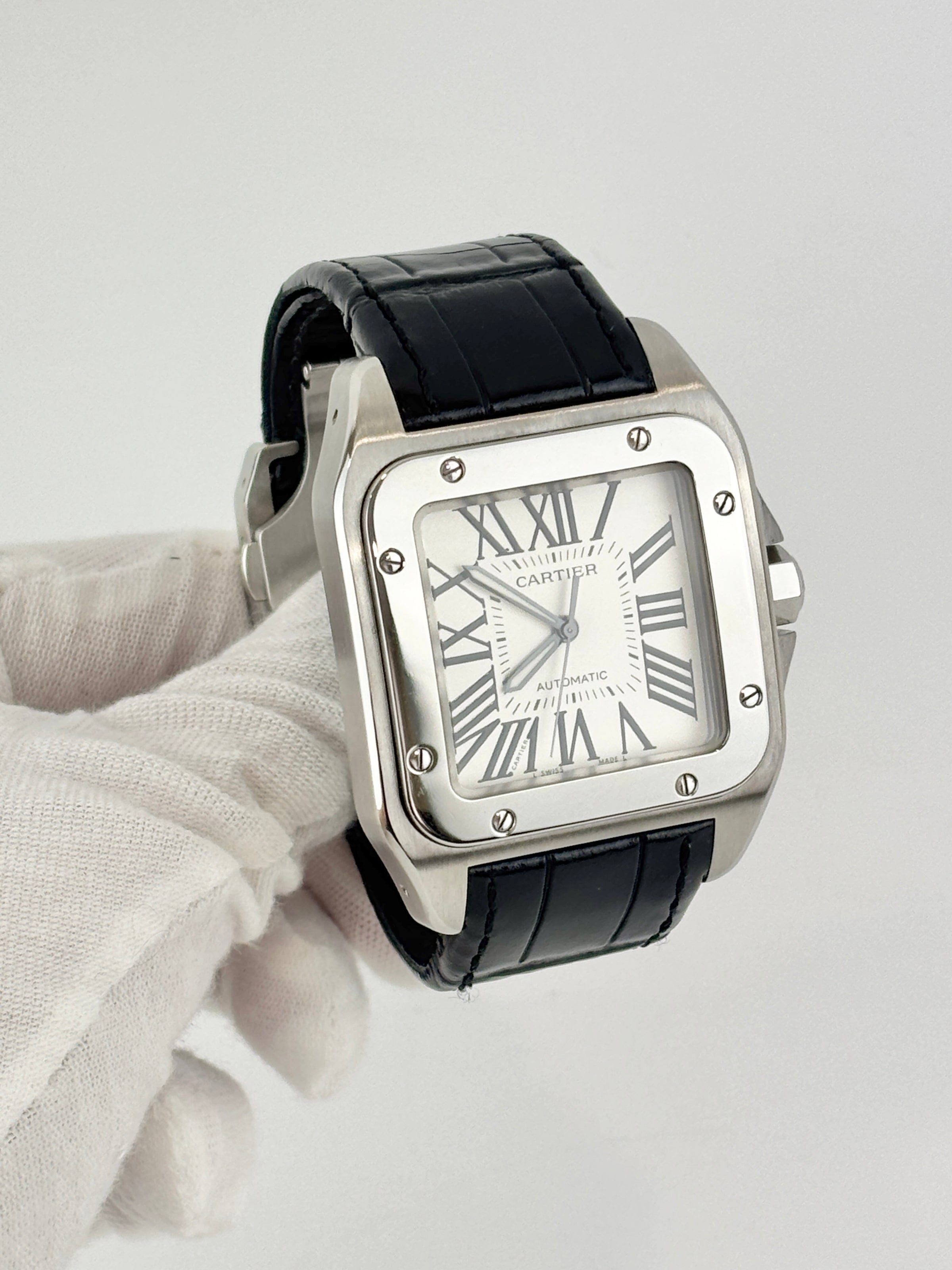 Santos 100 Large Steel Watch