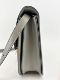 Grey Leather Medium Classic Box Shoulder Bag