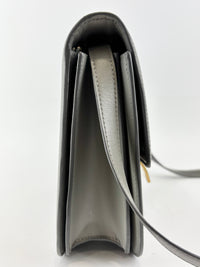 Grey Leather Medium Classic Box Shoulder Bag