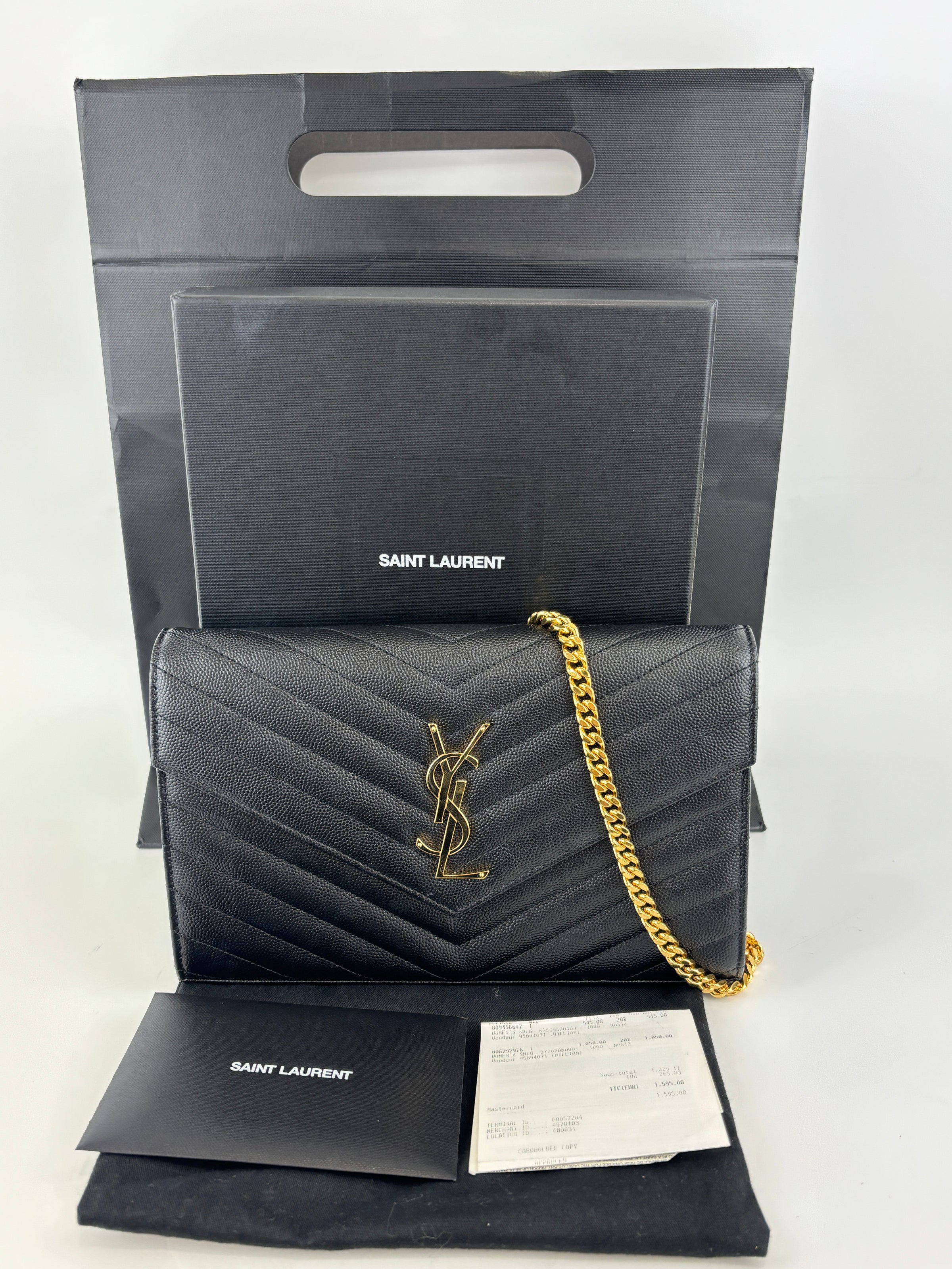Classic Cassandre Grain De Poudre Leather WOC in Black GHW