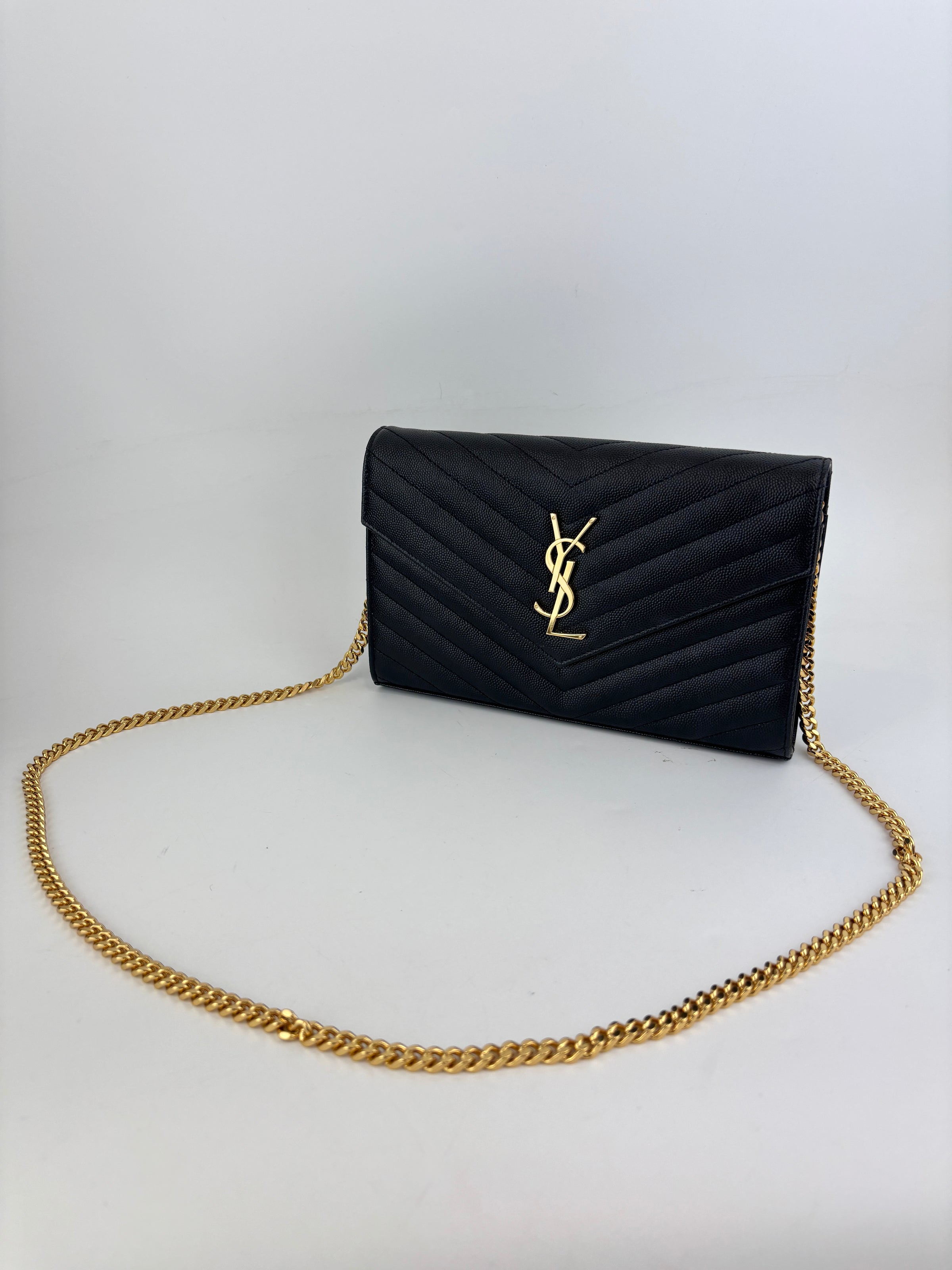 Classic Cassandre Grain De Poudre Leather WOC in Black GHW