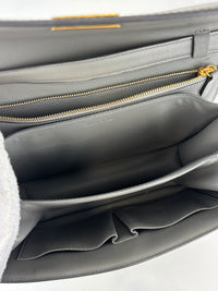 Grey Leather Medium Classic Box Shoulder Bag