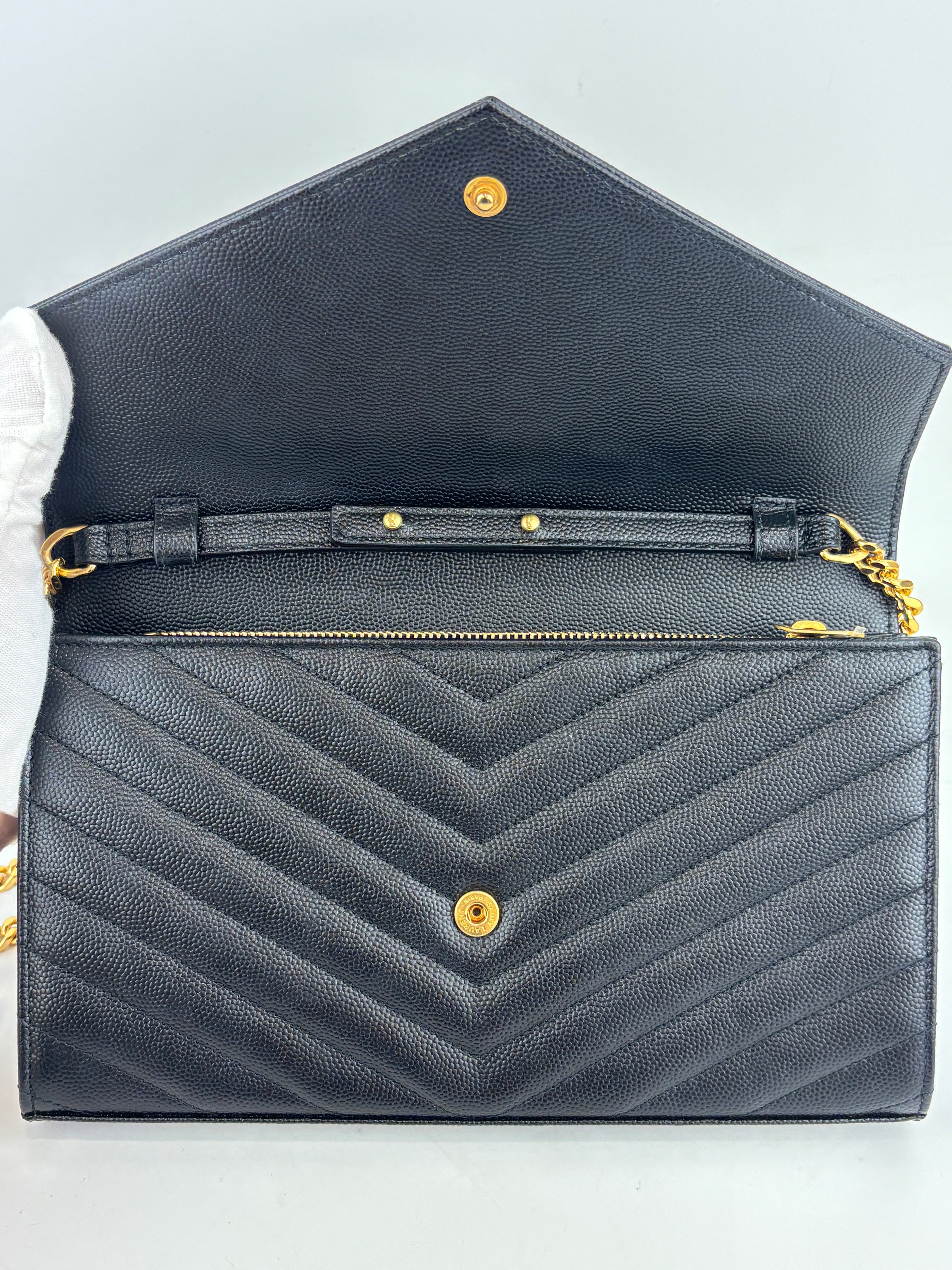 Classic Cassandre Grain De Poudre Leather WOC in Black GHW