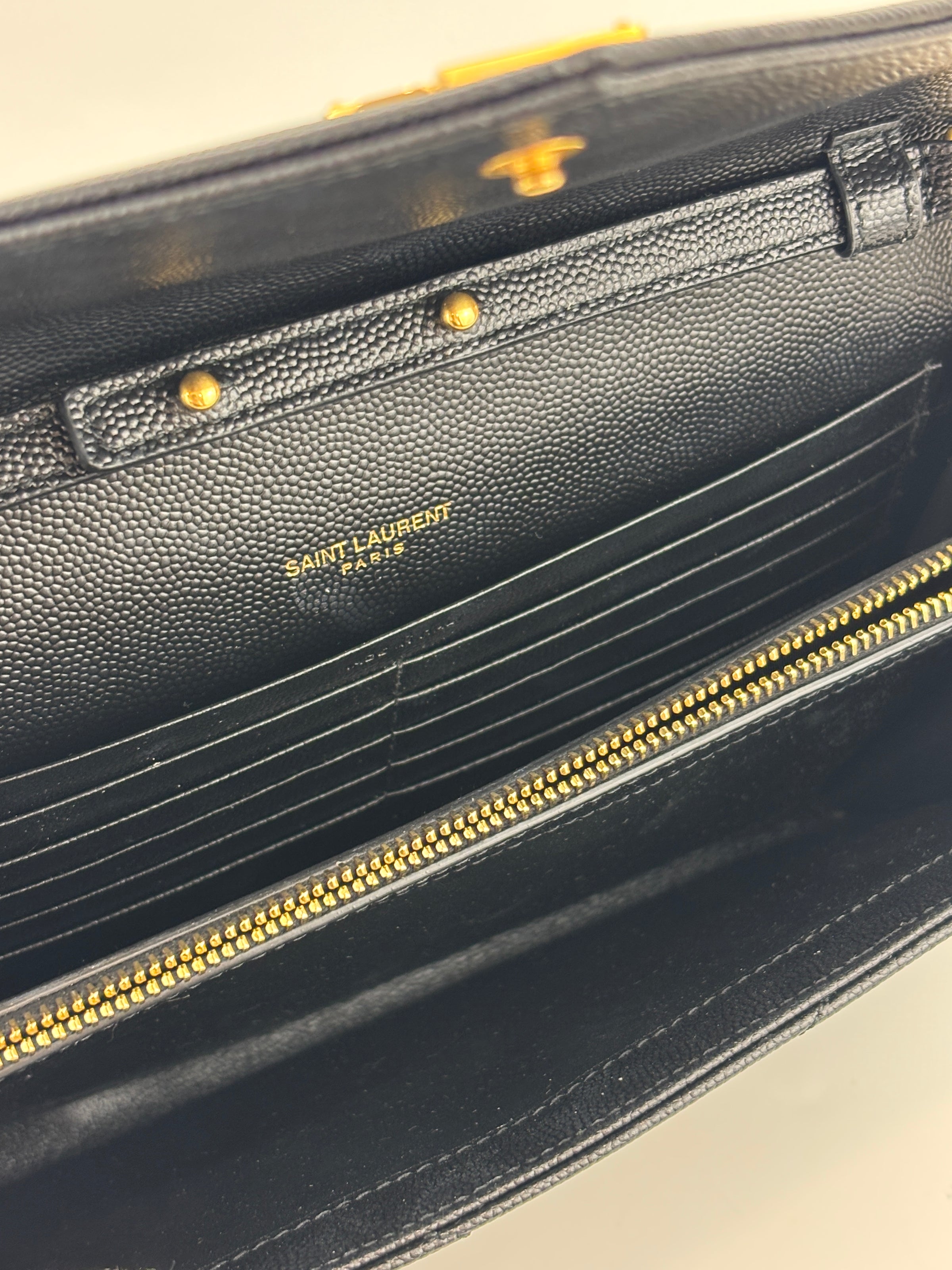 Classic Cassandre Grain De Poudre Leather WOC in Black GHW