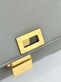 Grey Leather Medium Classic Box Shoulder Bag