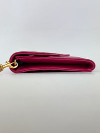 Monogram Envelope Wristlet Matelasse Chevron Leather in Fuchsia GHW