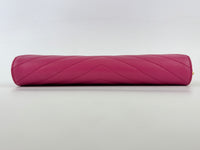 Monogram Envelope Wristlet Matelasse Chevron Leather in Fuchsia GHW