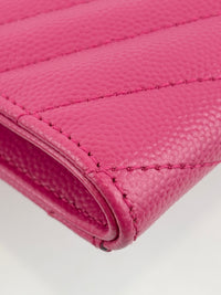 Monogram Envelope Wristlet Matelasse Chevron Leather in Fuchsia GHW