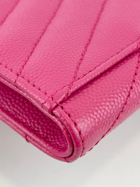 Monogram Envelope Wristlet Matelasse Chevron Leather in Fuchsia GHW