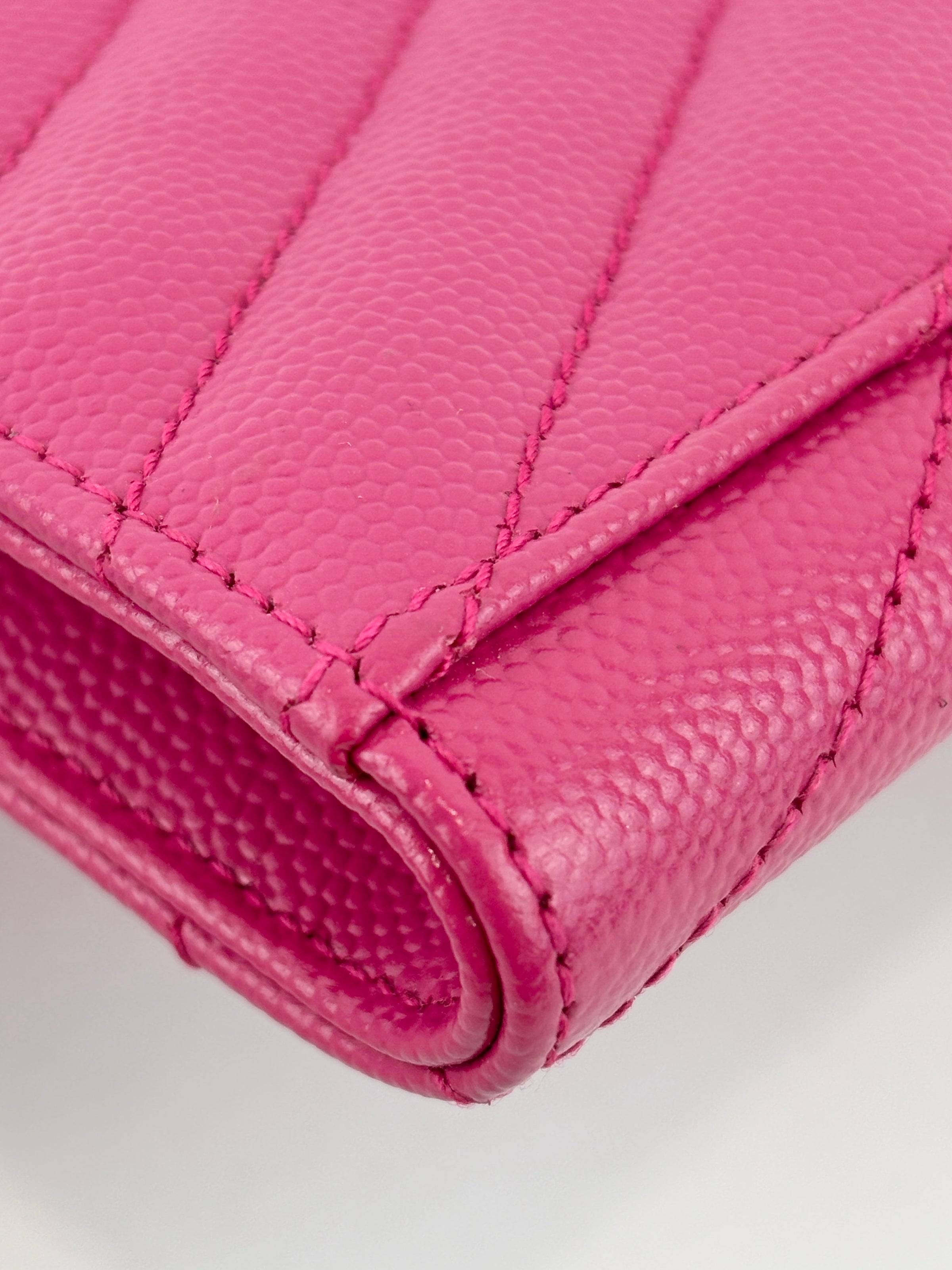 Monogram Envelope Wristlet Matelasse Chevron Leather in Fuchsia GHW