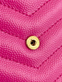 Monogram Envelope Wristlet Matelasse Chevron Leather in Fuchsia GHW