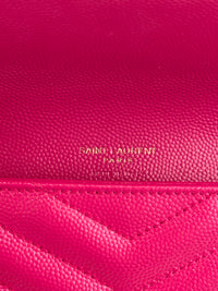 Monogram Envelope Wristlet Matelasse Chevron Leather in Fuchsia GHW