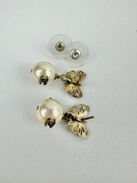 Butterfly with Pearl Drop Earrings