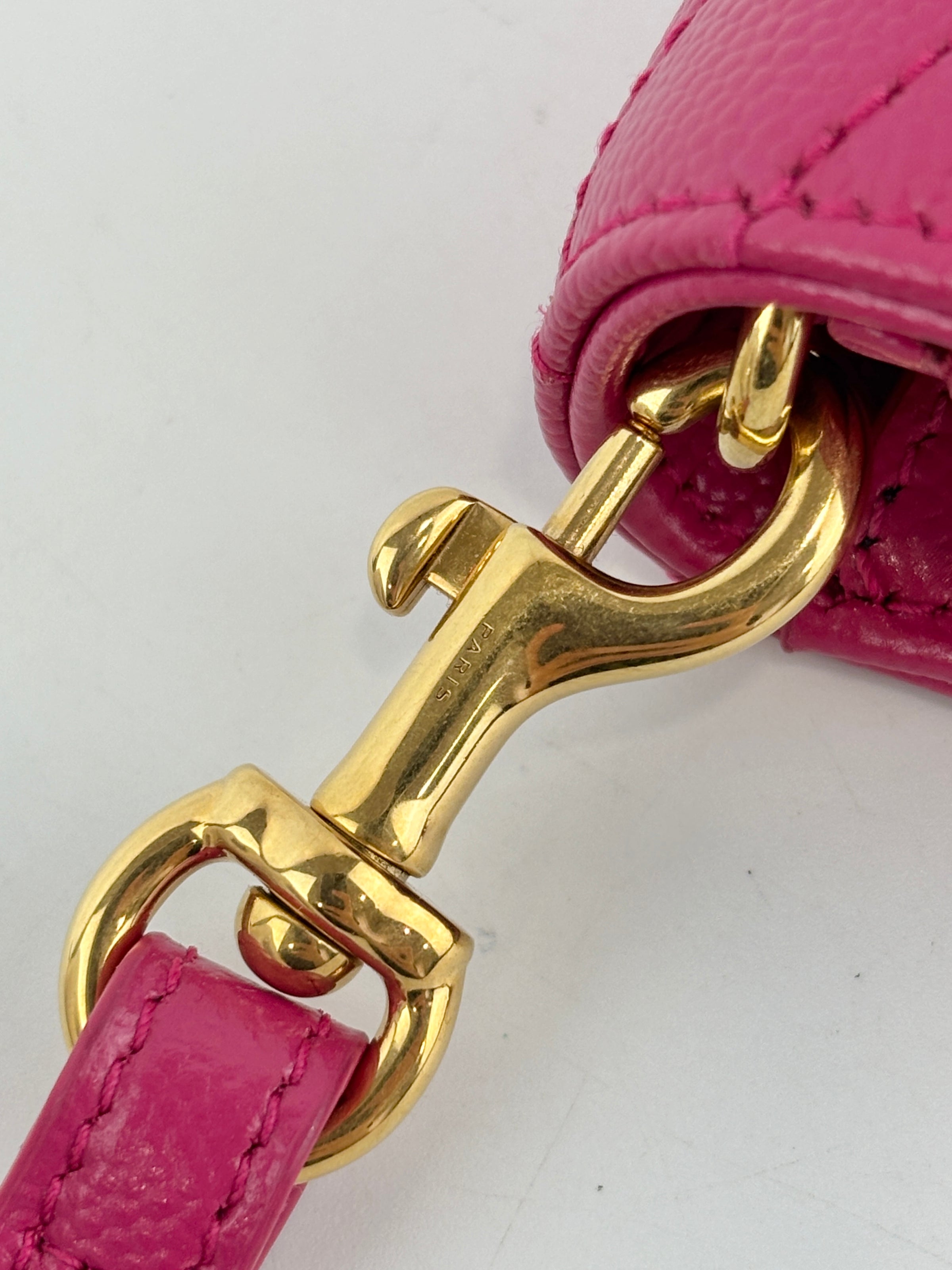 Monogram Envelope Wristlet Matelasse Chevron Leather in Fuchsia GHW