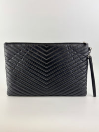 Calfskin Matelasse Chevron Monogram Large Document Holder