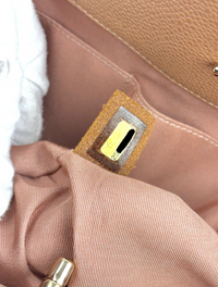 A91046 Calfskin Quilted Large Classic Shopping Tote Beige LGHW