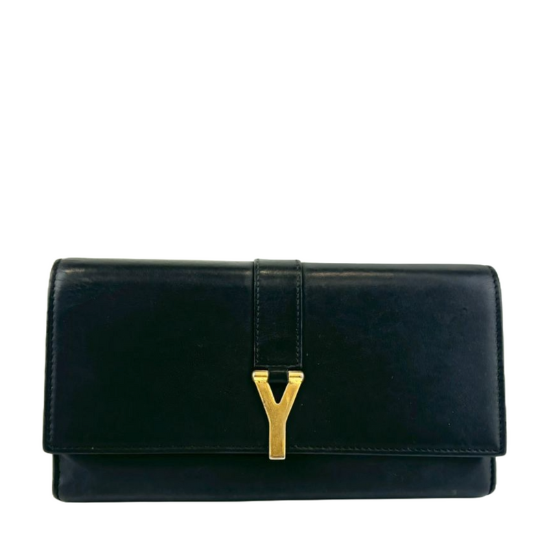 Black Leather Chyc Continental Wallet