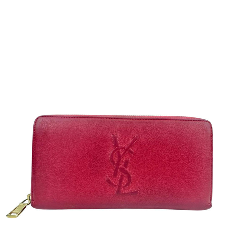 Otl Portefeuille Leather Zip Around Wallet in Fuschia
