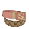 GG Beige Canvas / Pink Reversible Belt GHW Size 80 / 32