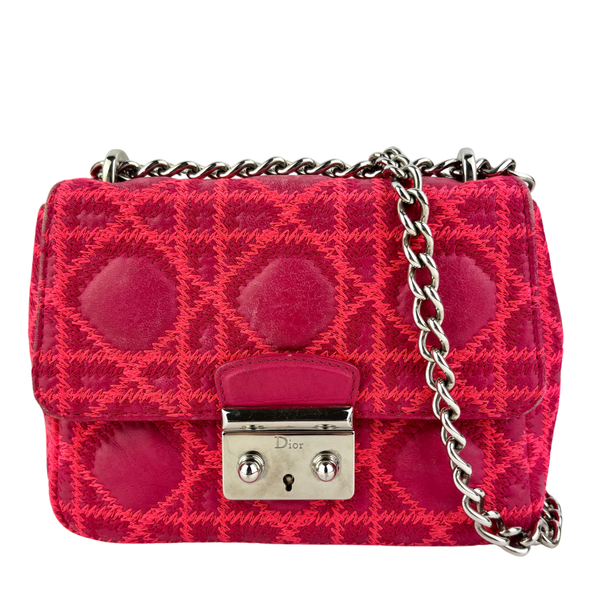 Miss Dior Small Embroidered Pink Leather Bag