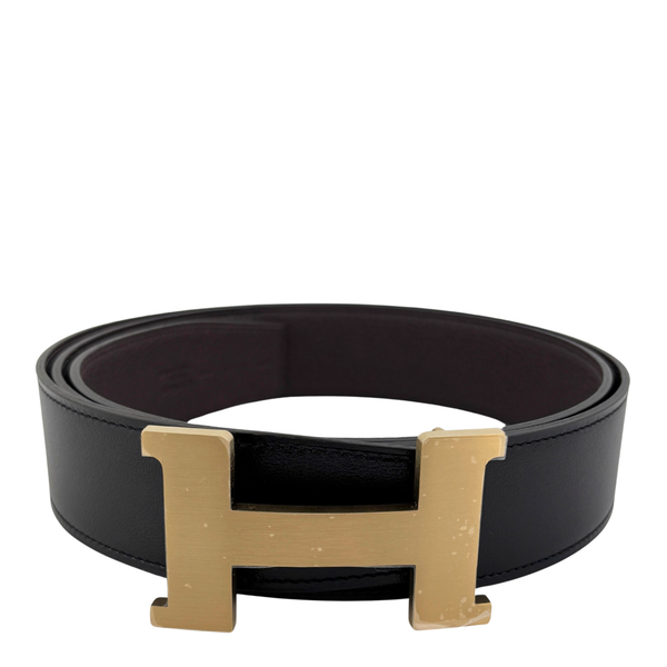 42mm H Buckle Belt Togo Noir / Chocolat