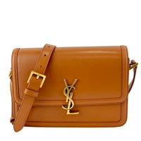 Box Calfskin Monogram Medium Solferino Satchel Natural Tan - Glampot