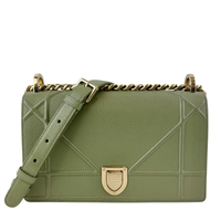 Small Diorama in Light Green Grained Calfskin Leather